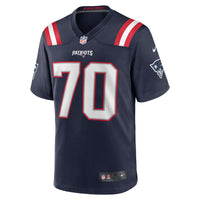 New England Patriots Caedan Wallace Nike Navy Game Jersey