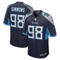 Tennessee Titans Jeffery Simmons Nike Navy Game Jersey