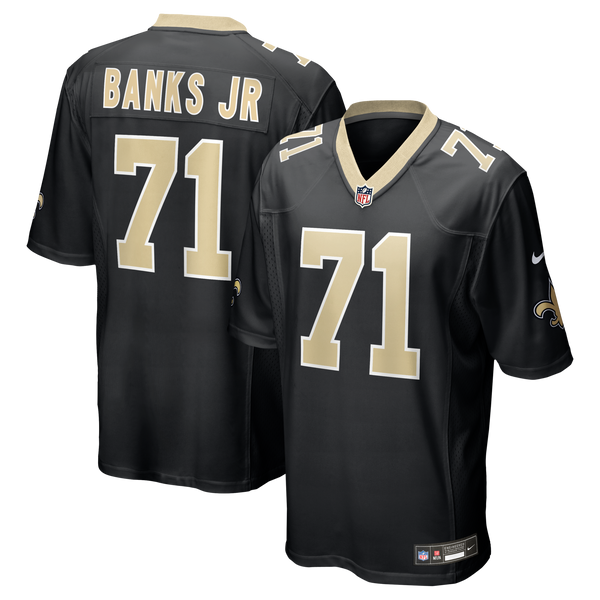 New Orleans Saints Kelvin Banks Jr. Nike Black Game Player Jersey