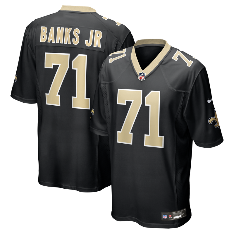 New Orleans Saints Kelvin Banks Jr. Nike Black Game Player Jersey