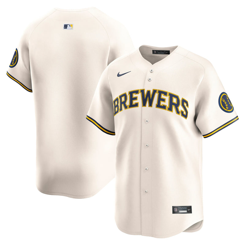 Milwaukee Brewers Nike Cream Home Limited Jersey