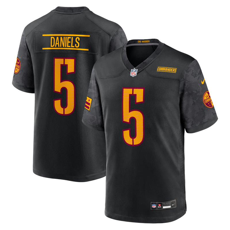 Washington Commanders Jayden Daniels Nike Black Alternate Game Player Jersey