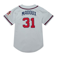 Atlanta Braves Greg Maddux Mitchell & Ness Gray 1995 Throwback Authentic Jersey