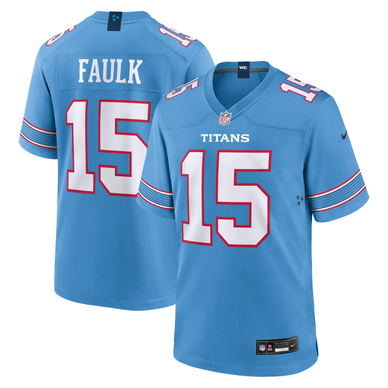 Tennessee Titans Keldric Faulk Nike Light Blue Team Game Jersey