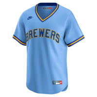 Milwaukee Brewers Nike Light Blue Cooperstown Collection Limited Jersey