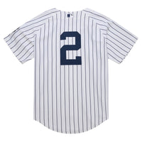 New York Yankees Derek Jeter Mitchell & Ness White 2014 Cooperstown Collection Authentic Throwback Jersey