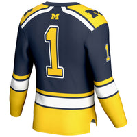 #1 Michigan Wolverines GameDay Greats Hockey Jersey - Navy