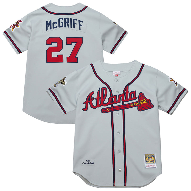 Atlanta Braves Fred McGriff Mitchell & Ness Gray 1995 Throwback Authentic Jersey