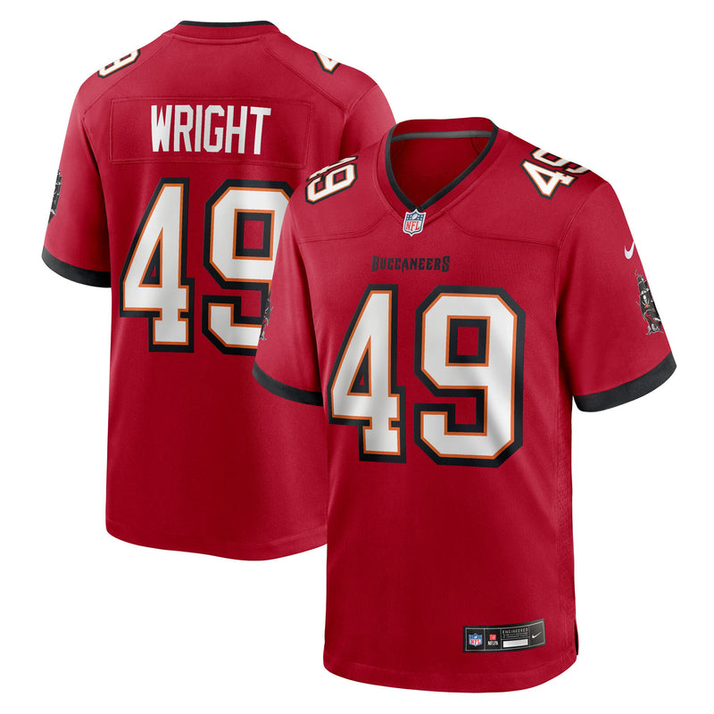 Tampa Bay Buccaneers Owen Wright Nike Red Team Game Jersey