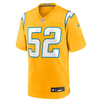 Los Angeles Chargers Khalil Mack Nike Gold Alternate Charger Power Game Player Jersey