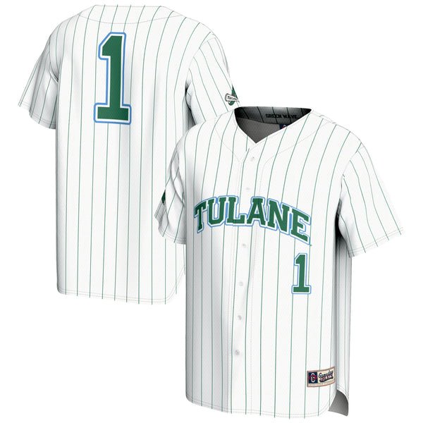 #1 Tulane Green Wave GameDay Greats Lightweight Baseball Jersey - White