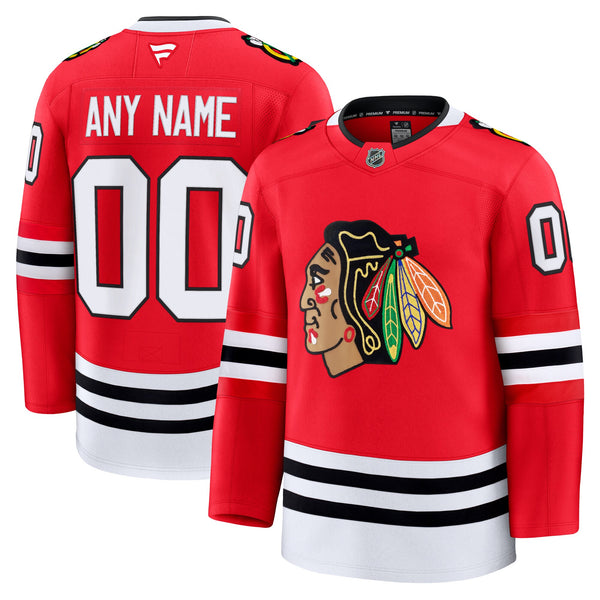Chicago Blackhawks Fanatics Red Home Premium Custom Jersey
