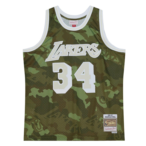 Los Angeles Lakers NBA Shaquille O'Neal Ghost Green Camo Swingman Jersey By Mitchell & Ness -
