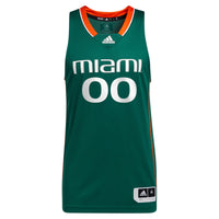 Miami Hurricanes adidas Custom Alternate Basketball Jersey - Green