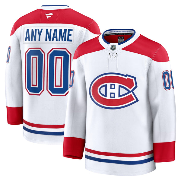 Montreal Canadiens Fanatics White Away Premium Custom Jersey