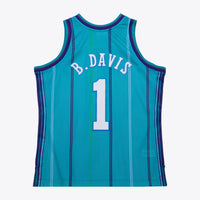 Charlotte Hornets Mitchell & Ness Baron Davis 1999 Swingman Road Authentic Jersey - Teal