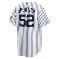 New York Yankees CC Sabathia Nike White 2025 Baseball Hall of Fame Name & Number Retired Replica Jersey