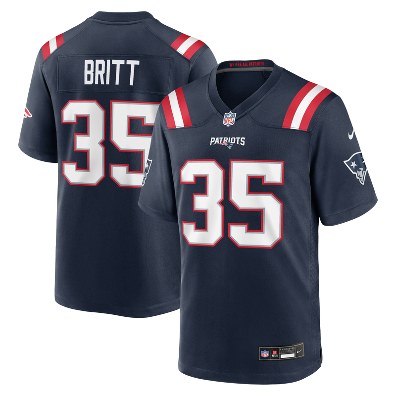 New England Patriots K.J. Britt Nike Navy Team Game Jersey