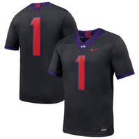 #1 TCU Horned Frogs Nike Alternate Game Football Jersey - Anthracite