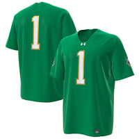 #1 Notre Dame Fighting Irish Under Armour Irish Wear Green Football Replica Jersey - Kelly Green