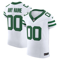 New York Jets Nike White Vapor F.U.S.E. Elite Custom Jersey
