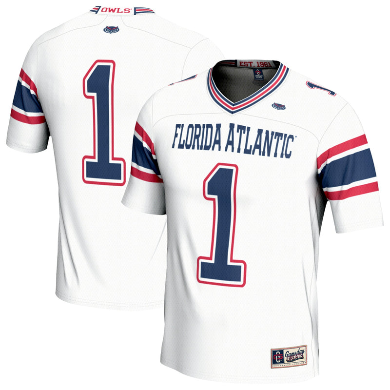#1 Florida Atlantic Owls GameDay Greats Lightweight Football Jersey - White