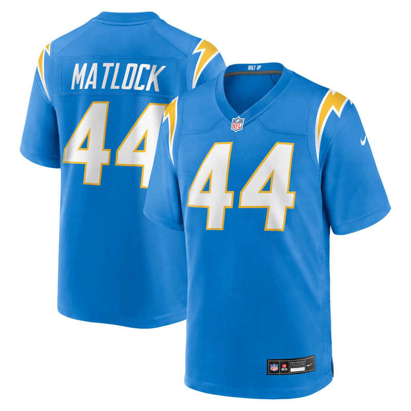 Los Angeles Chargers Scott Matlock Nike Powder Blue Team Game Jersey