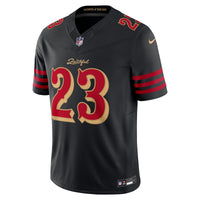 San Francisco 49ers Christian McCaffrey Nike Black 2025 Rivalries Collection Stitched Limited Jersey