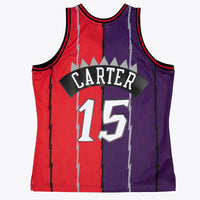 Toronto Raptors Mitchell & Ness Vince Carter 1998 Split Swingman Jersey - Purple/Red