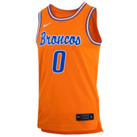 #0 Boise State Broncos Nike Retro Replica Basketball Jersey - Orange
