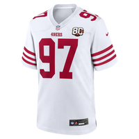 San Francisco 49ers Nick Bosa Nike White 80th Anniversary Game Jersey