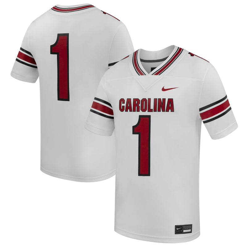 #1 South Carolina Gamecocks Nike Road Replica Football Jersey - White