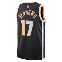 Atlanta Hawks Nike 2025/26 City Edition Swingman Jersey - Black - Onyeka Okongwu -