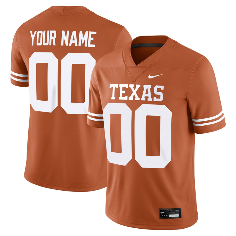 Texas Longhorns Nike Custom Football Game Jersey - Texas Orange