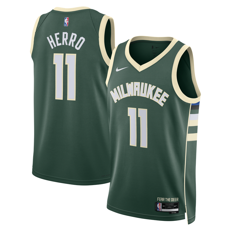 Milwaukee Bucks Nike Icon Edition Swingman Jersey - Hunter Green - Tyler Herro -
