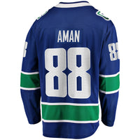Vancouver Canucks Nils Aman Fanatics Blue Home Premier Breakaway Player Jersey