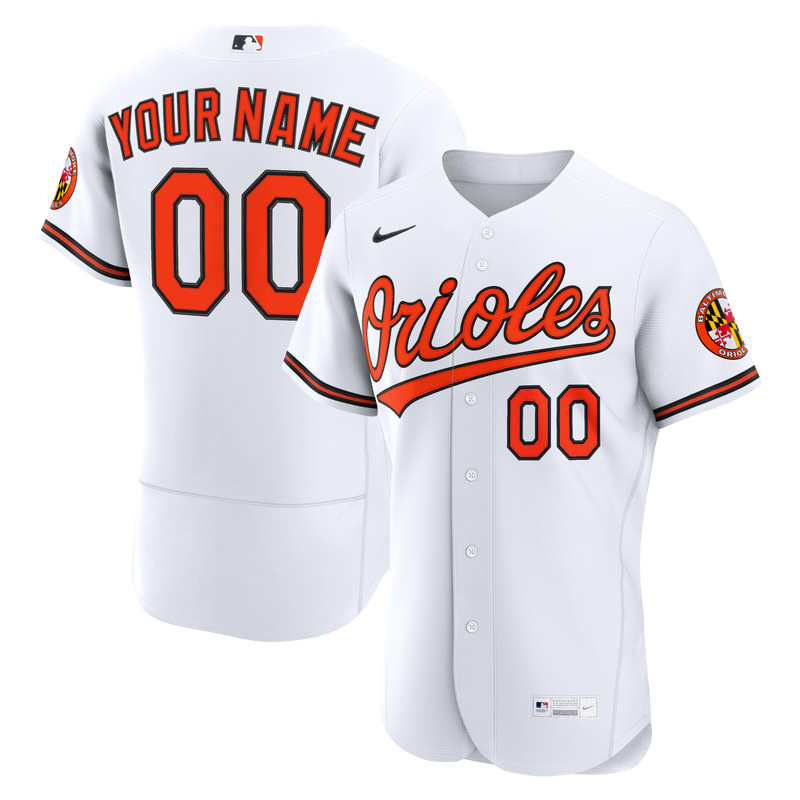 Baltimore Orioles Nike White Home Authentic Custom Jersey