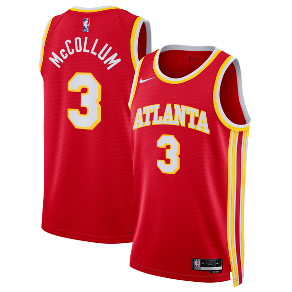Atlanta Hawks Nike Icon Edition Swingman Jersey - Red - CJ McCollum -