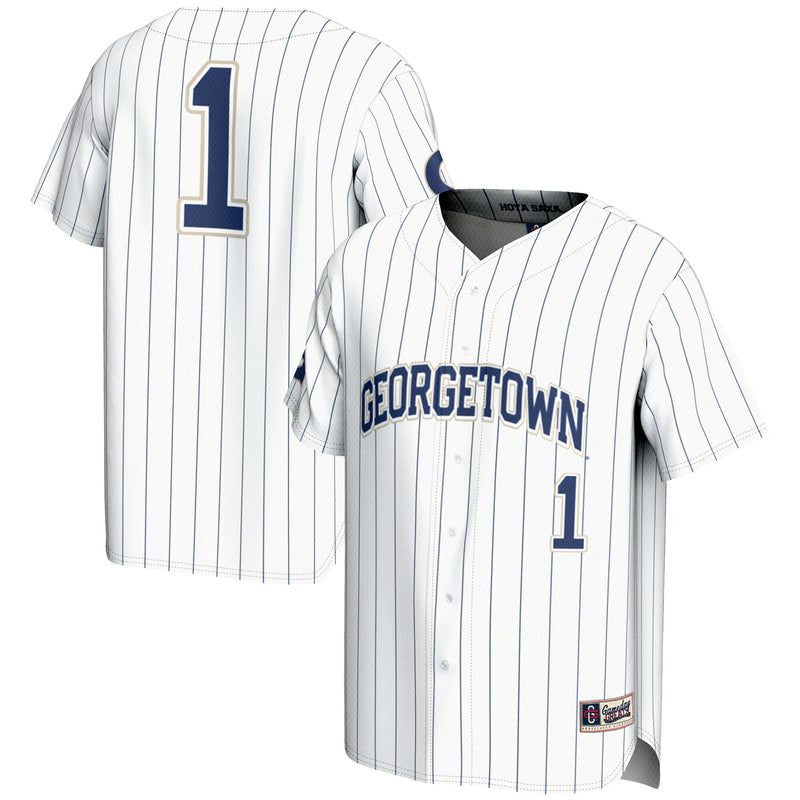 #1 Georgetown Hoyas GameDay Greats Lightweight Baseball Fashion Jersey - White