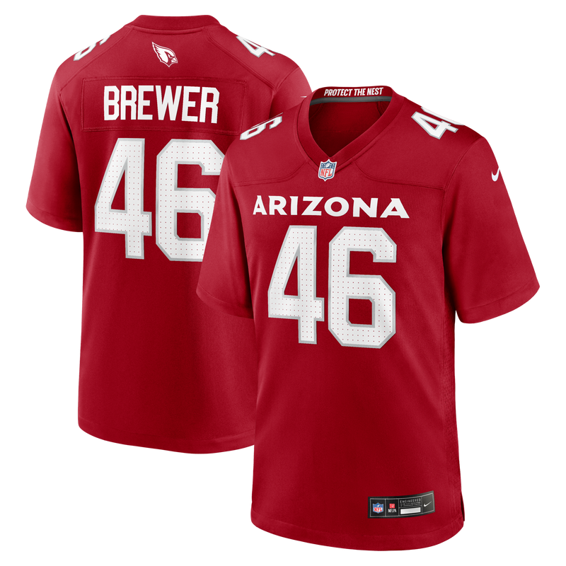 Arizona Cardinals Aaron Brewer Nike Cardinal Team Game Jersey