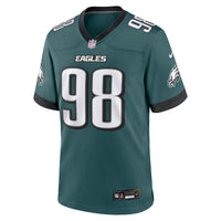 Philadelphia Eagles Jalen Carter Nike Midnight Green Team Game Jersey
