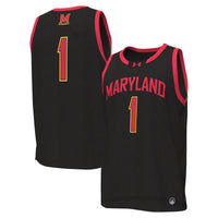 #1 Maryland Terrapins Under Armour Replica Basketball Jersey - Black
