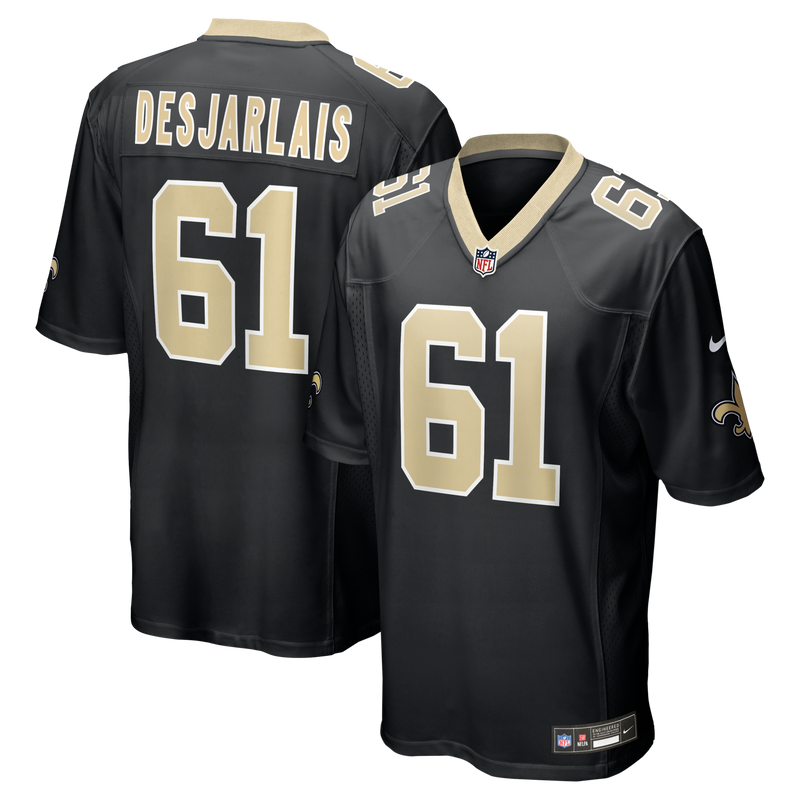 New Orleans Saints Drew Desjarlais Nike Black Game Player Jersey