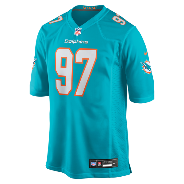 Miami Dolphins Rashard Lawrence Nike Aqua Team Game Jersey