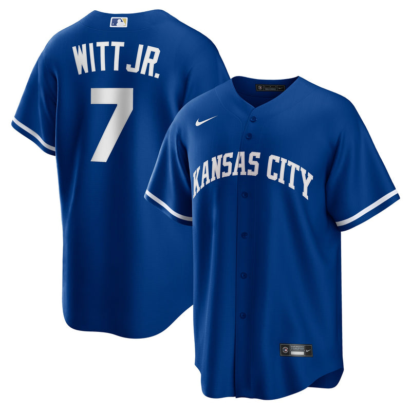 Kansas City Royals Bobby Witt Jr. Nike Rush Blue Alternate 2 Replica Jersey