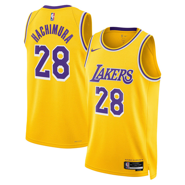 Los Angeles Lakers Nike Icon Edition Swingman Jersey - Gold - Rui Hachimura