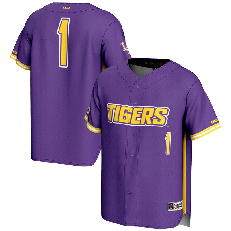 #1 LSU Tigers GameDay Greats Lightweight Baseball Fashion Jersey - Purple