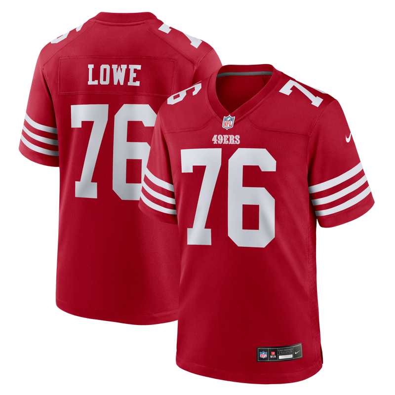 San Francisco 49ers Vederian Lowe Nike Scarlet Team Game Jersey
