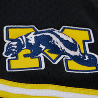 Mitchell & Ness Black Michigan Wolverines On The Clock Full-Button Fashion Jersey