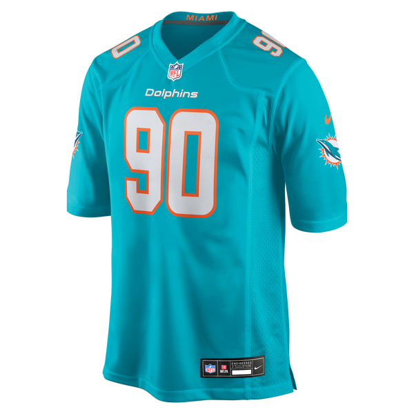Miami Dolphins Kenneth Grant Nike Aqua Team Game Jersey